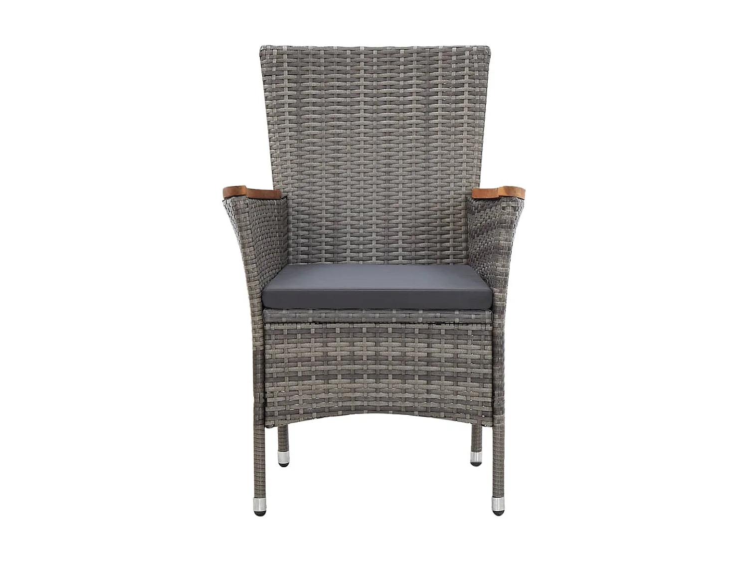 Prolenta Premium -  Ensemble à manger de jardin 7 pcs coussins Résine tressée Gris