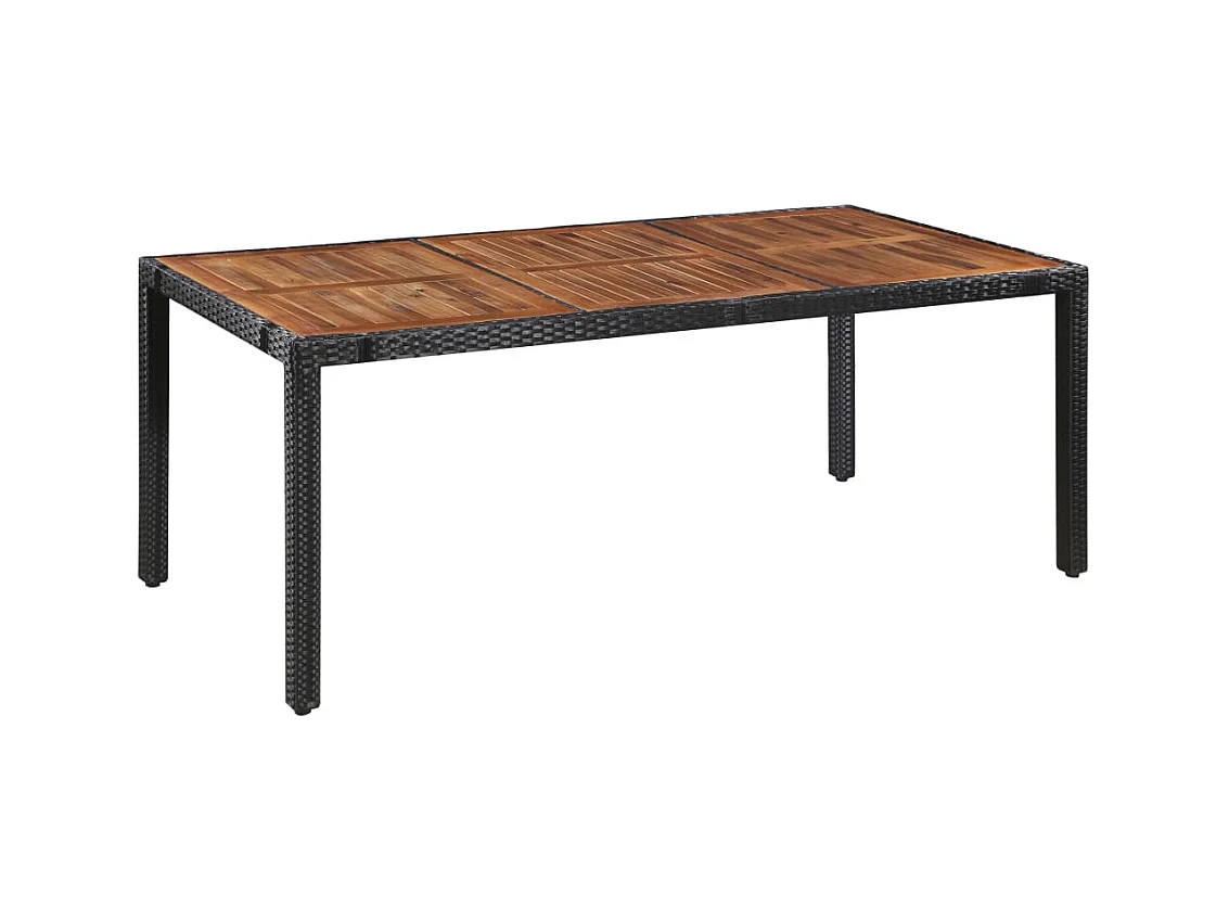 Irmelin  9-delige Tuinset poly rattan en acaciahout zwart