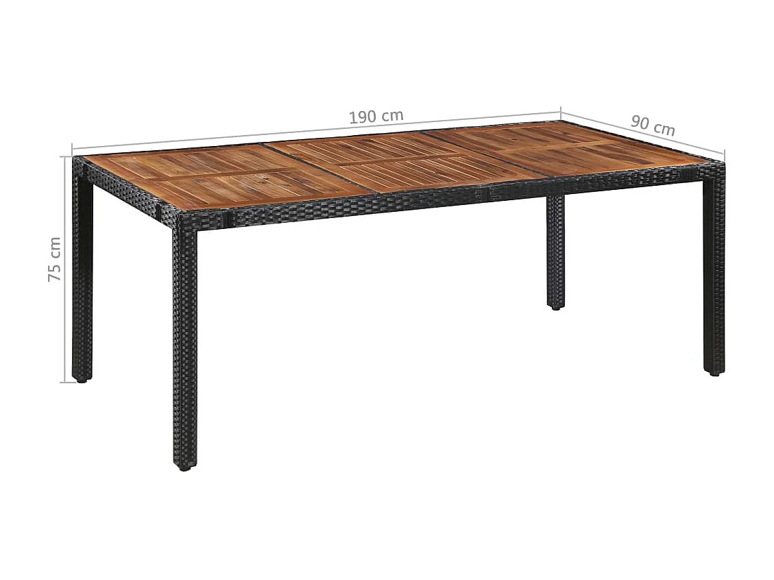 Irmelin  9-delige Tuinset poly rattan en acaciahout zwart