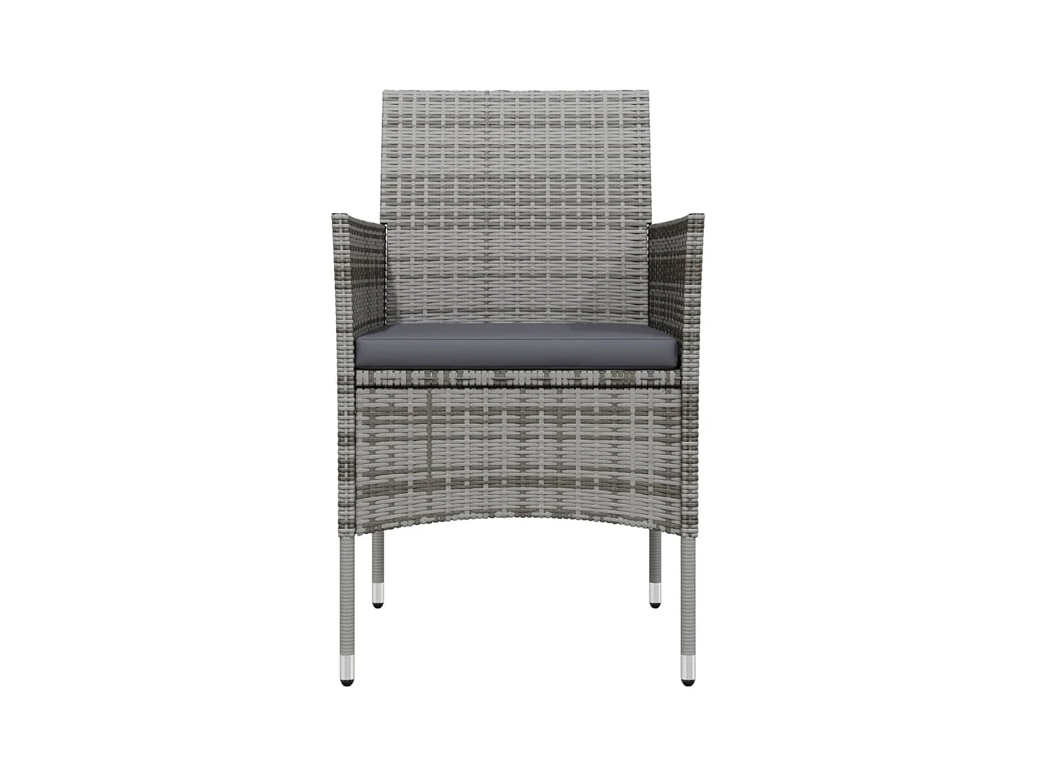 Hillsboro  Ensemble à manger de jardin et coussins 3 pcs Gris et noir