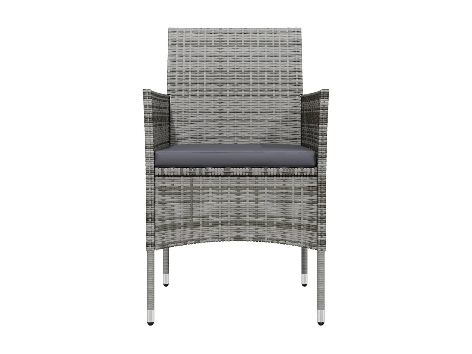 Hillsboro  Ensemble à manger de jardin et coussins 3 pcs Gris et noir