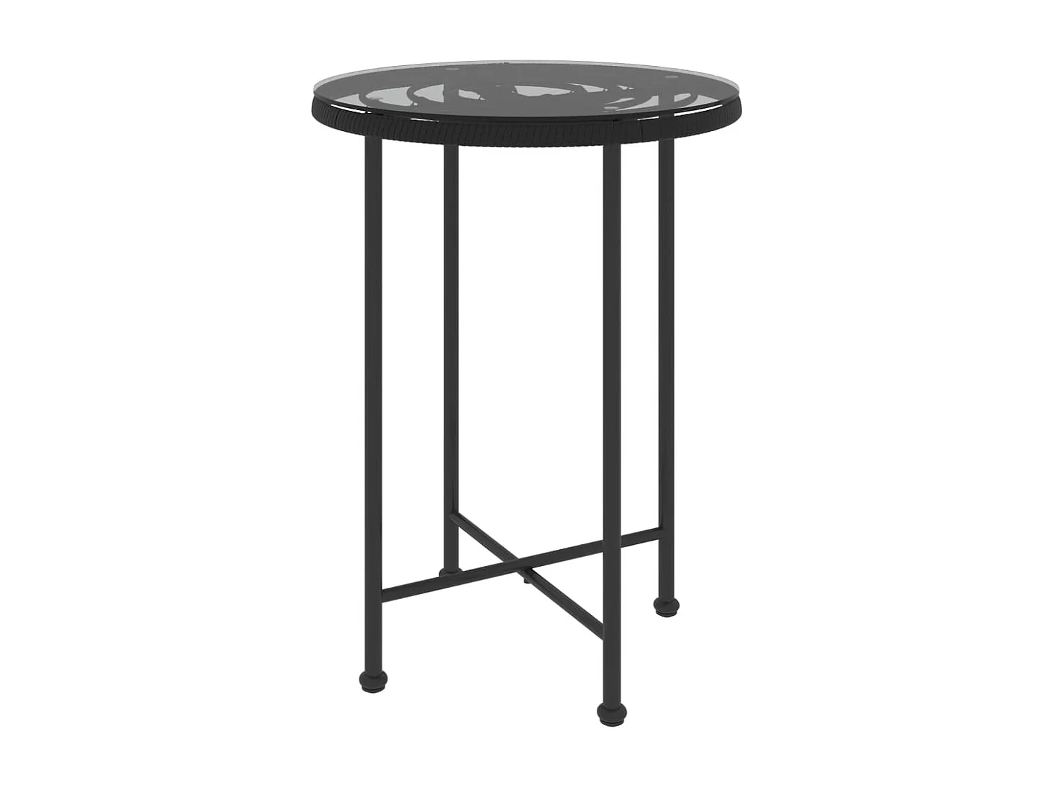 Prolenta Premium -  Juego de comedor de jardín 3 piezas ratán sintético negro