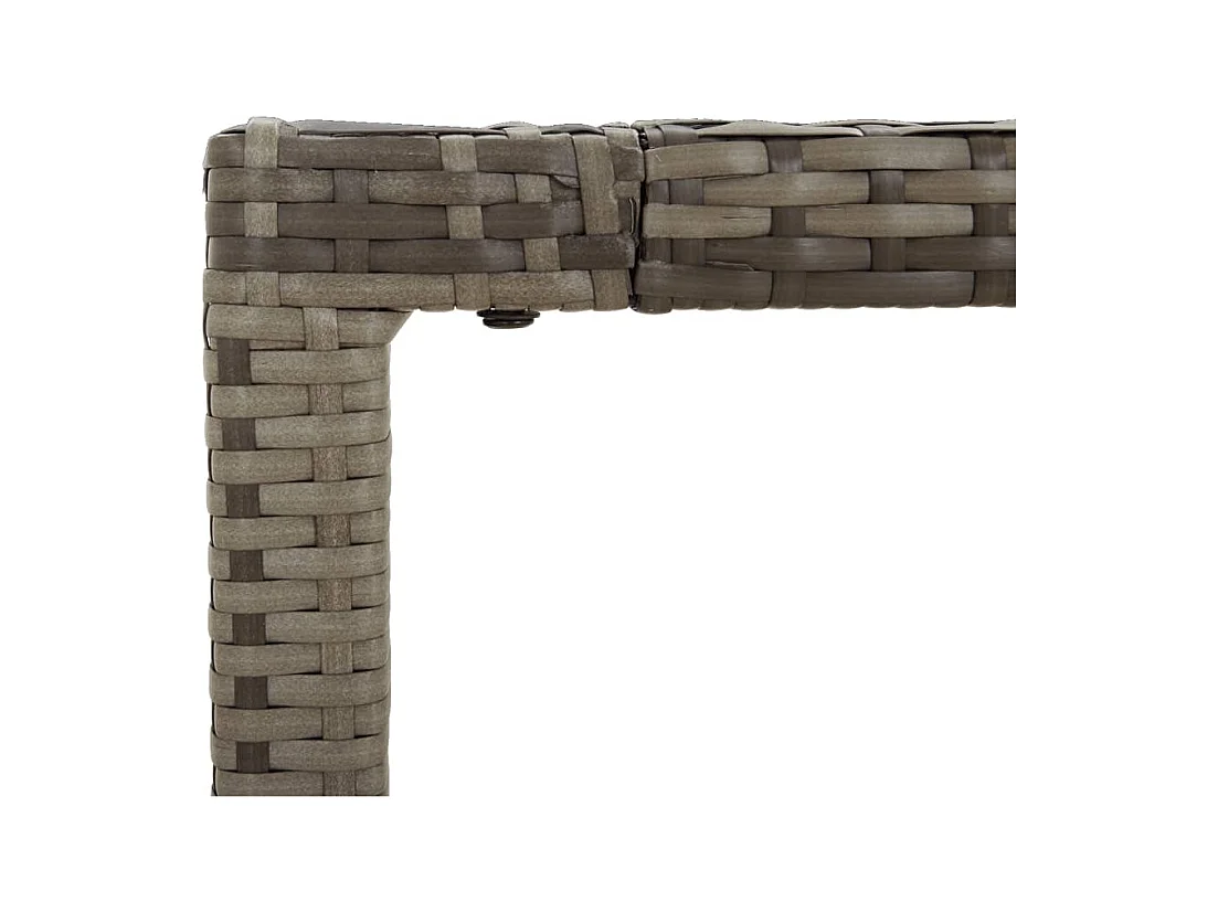 Piero  Ensemble à manger de jardin 5 pcs coussins gris résine tressée