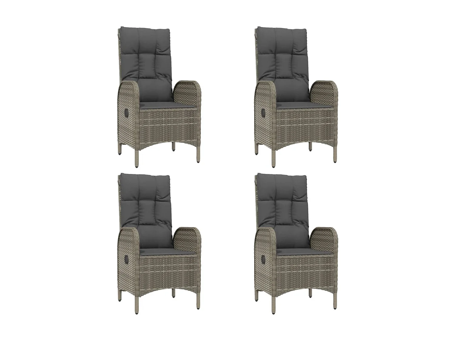 Piero  Set comedor de jardín 5 piezas con cojines ratán sintético gris