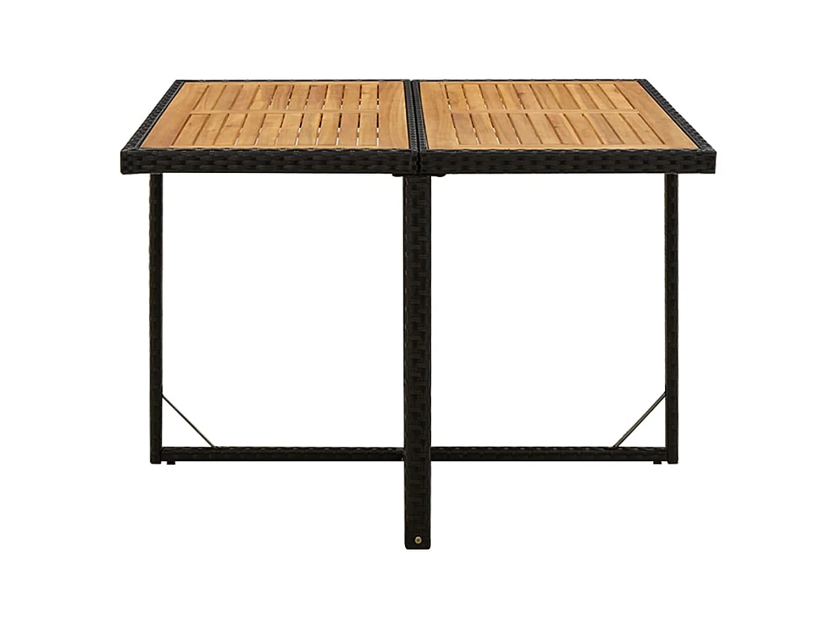 Hugo  Ensemble à manger de jardin coussins 9pcs Résine tressée Noir