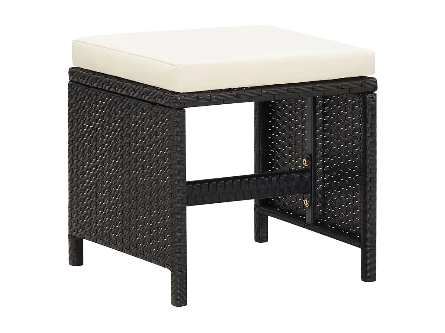 Hugo  9-delige Tuinset met kussens poly rattan zwart