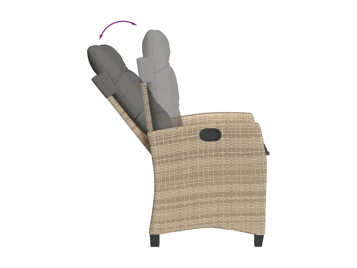 Garden Furniture -  Set comedor de jardín 3 pzas con cojines ratán sintético beige