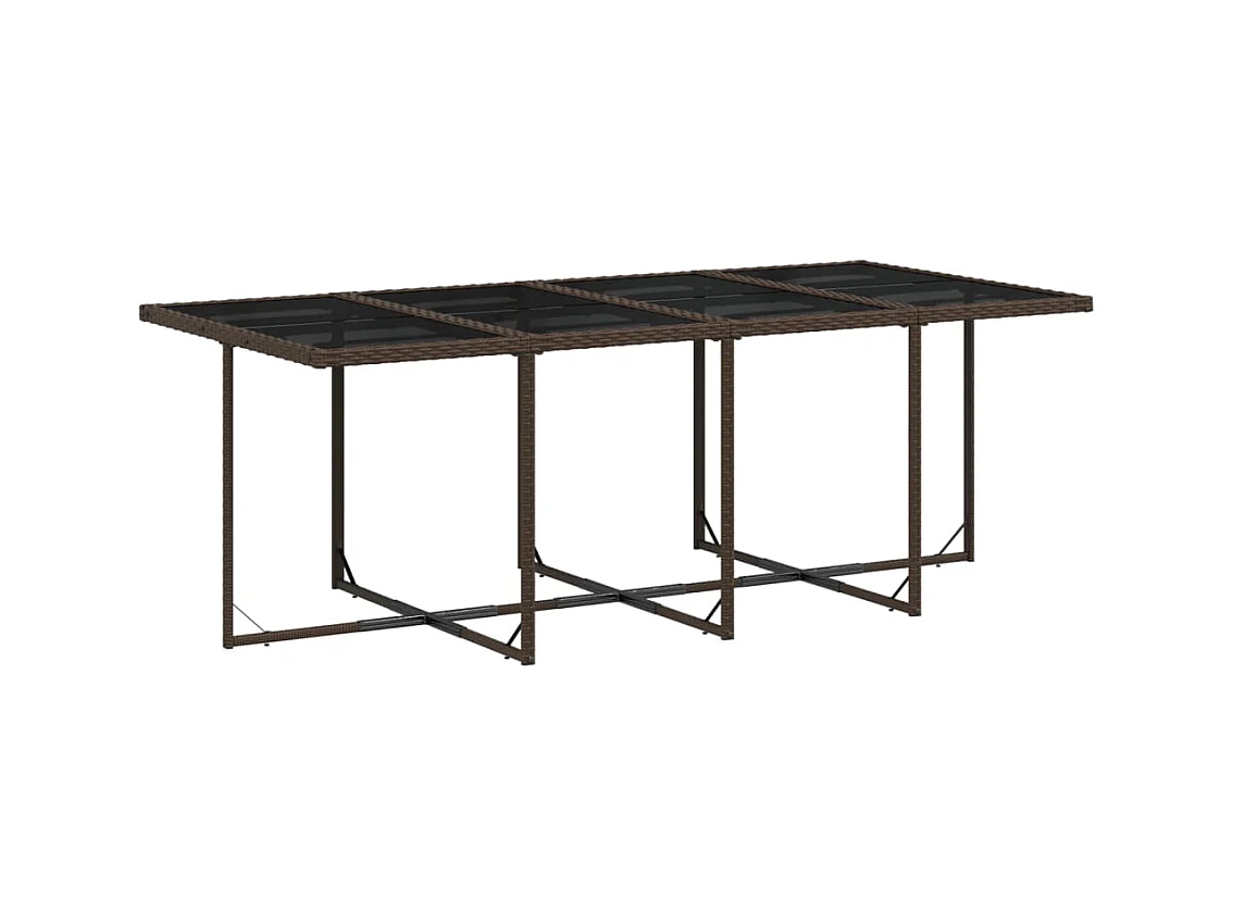 Sener  Ensemble à manger de jardin et coussins 9 pcs marron poly rotin