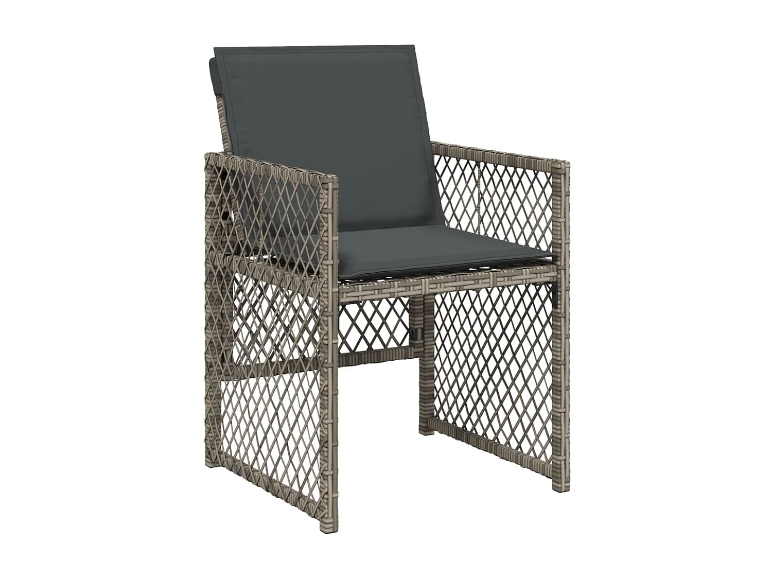 Connersville  Ensemble à manger de jardin coussins 13 pcs gris résine tressée