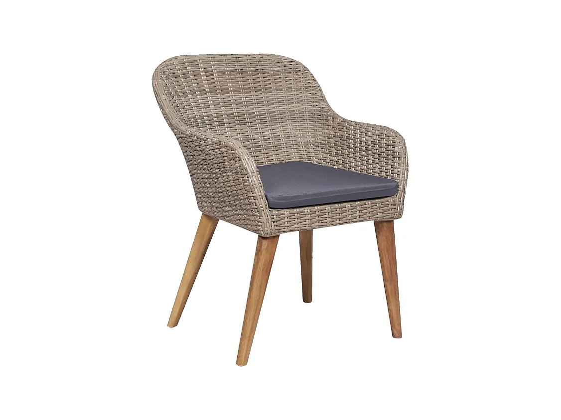 Zevrik  7-delige Tuinset met kussens bruin