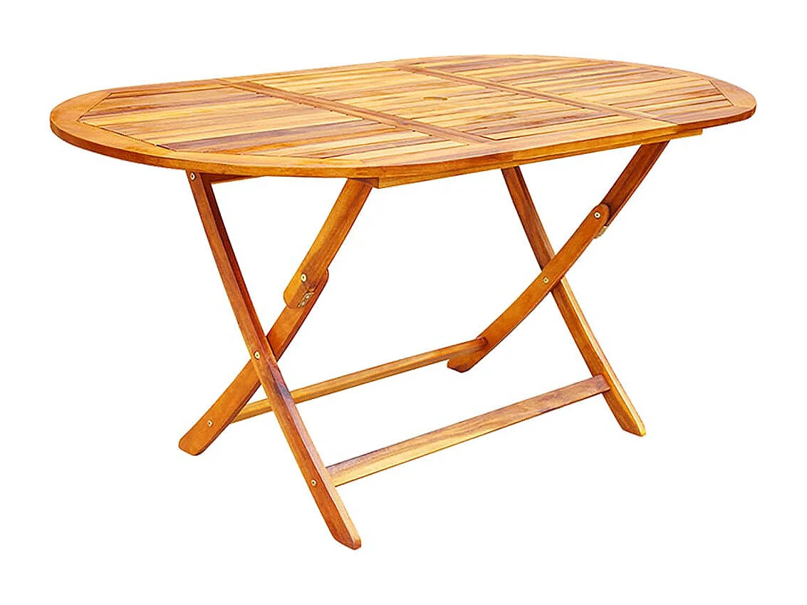 Elviira  Ensemble à manger de jardin pliable 9 pcs bois d'acacia solide