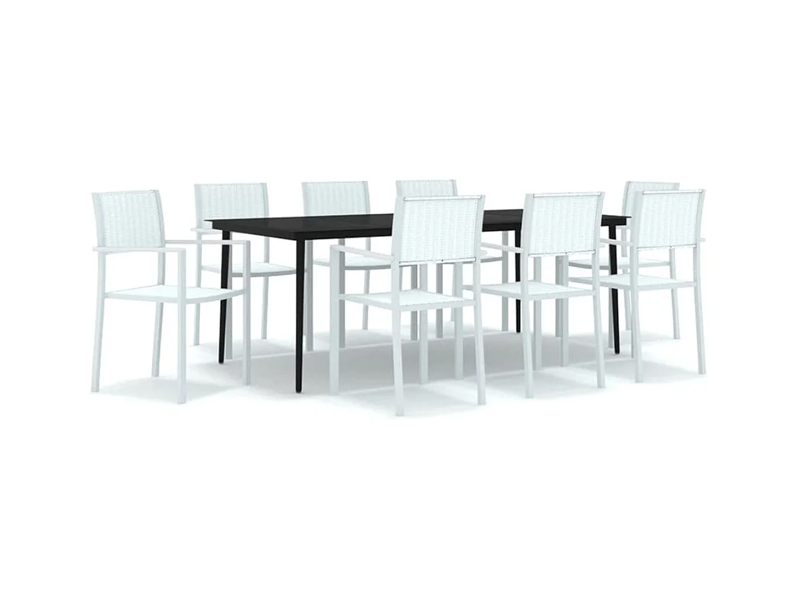 Vejby  Ensemble à manger de jardin 9 pcs Blanc
