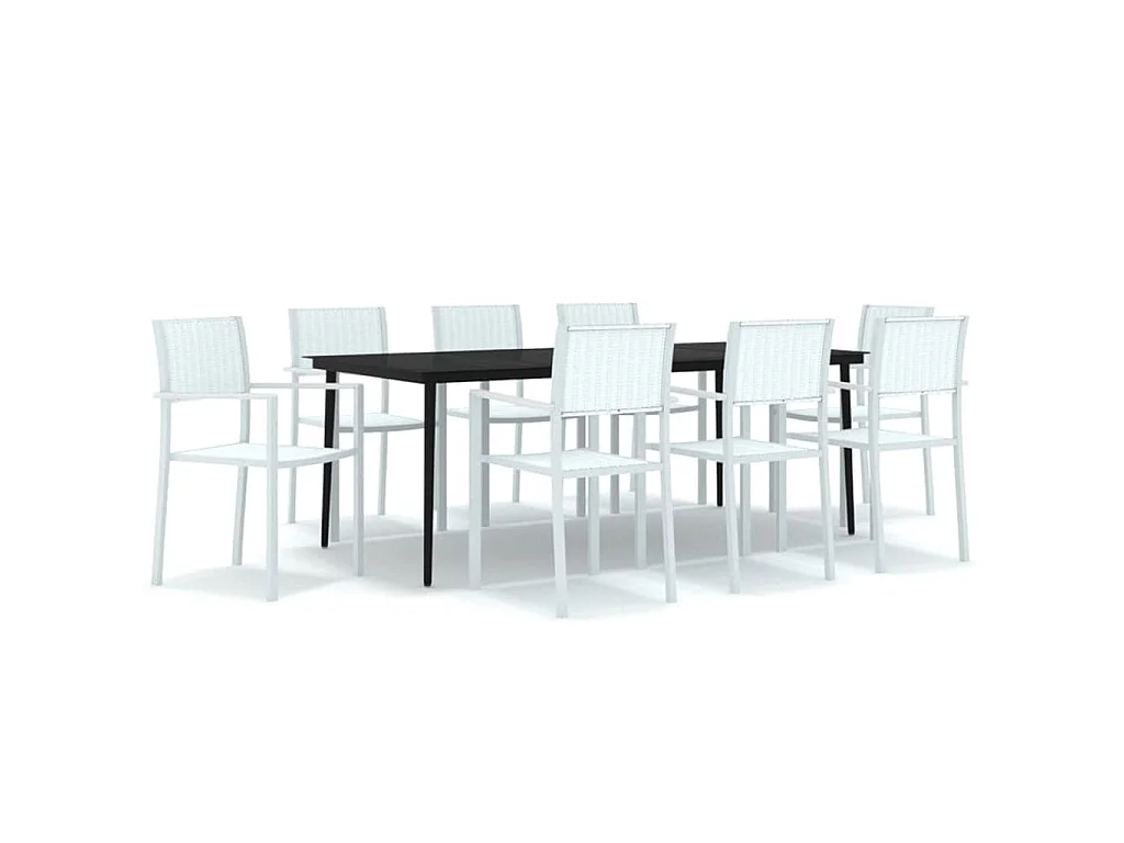 Vejby  Ensemble à manger de jardin 9 pcs Blanc