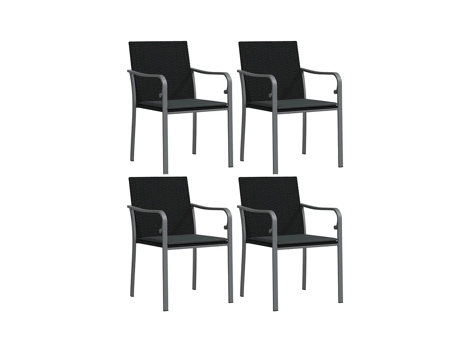 Leonie  Ensemble à manger de jardin 5 pcs coussins résine tressée acier