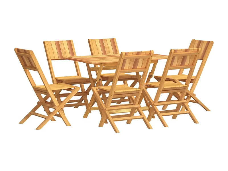 Zeki  Ensemble à manger de jardin 7 pcs Bois de teck solide
