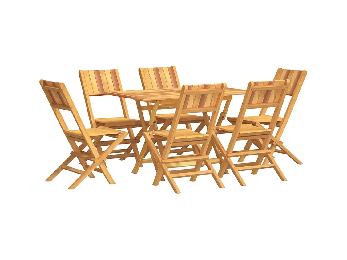 Zeki  Ensemble à manger de jardin 7 pcs Bois de teck solide