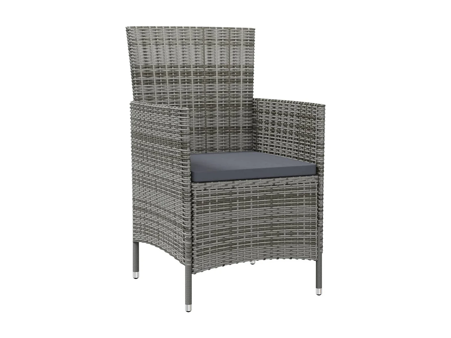 Prolenta Premium -  Ensemble à manger d'extérieur 9pcs coussins Résine tressée Gris