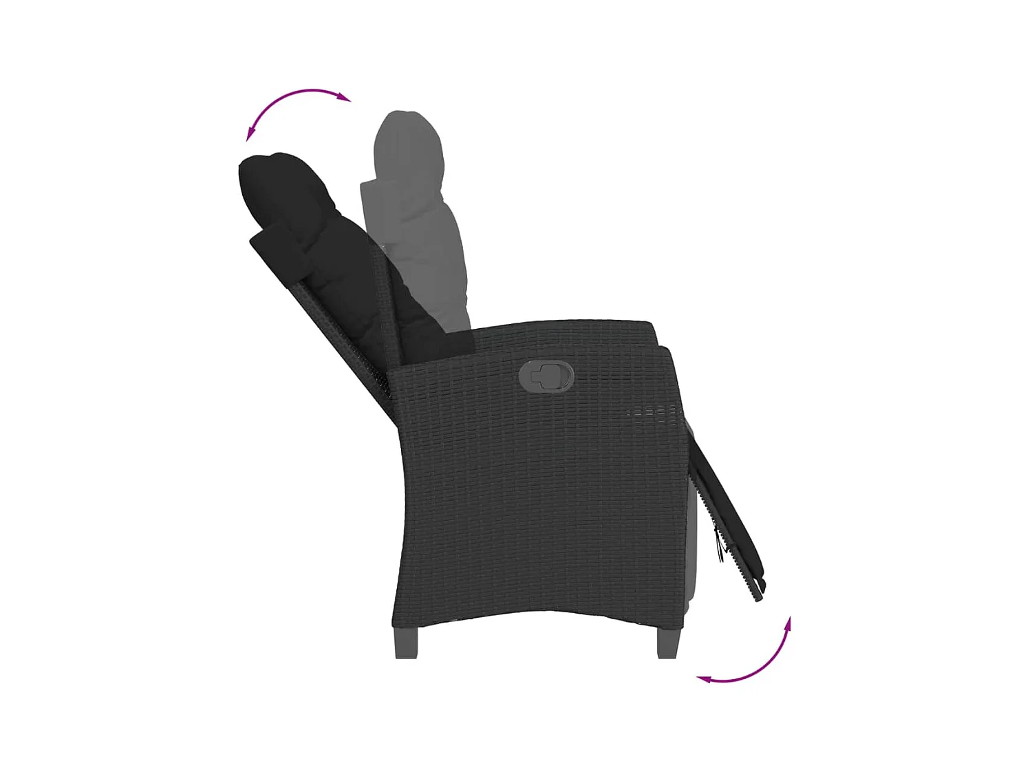 Igmar  Ensemble à manger de jardin 9pcs coussins noir résine tressée