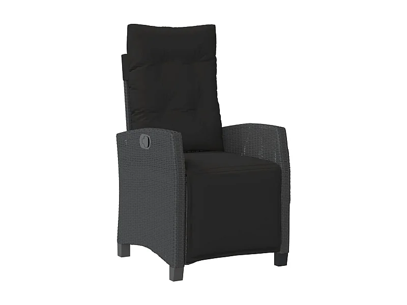 Igmar  Set de comedor de jardín 9 pzas y cojines ratán sintético negro