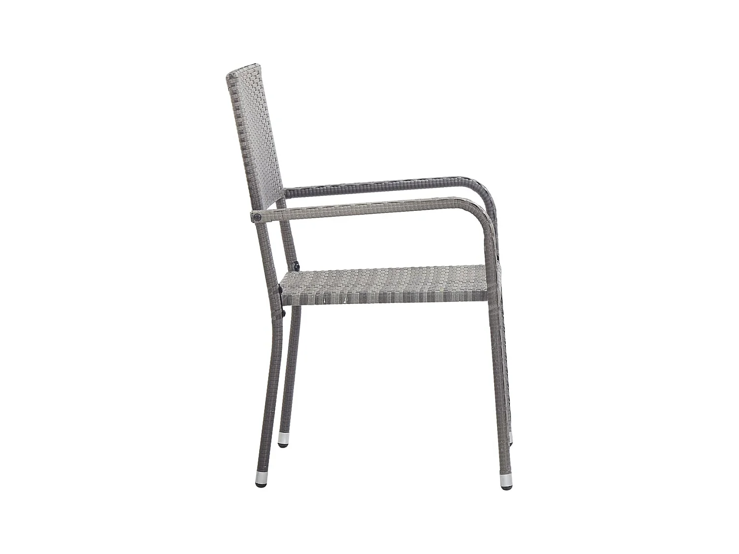 Bergerac  Ensemble à manger de jardin 3 pcs Résine tressée Gris