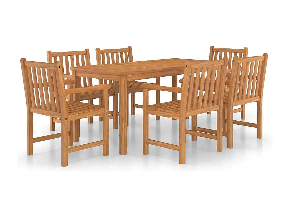 Acqui Terme  7-delige tuinset 160x80 cm massief teakhout