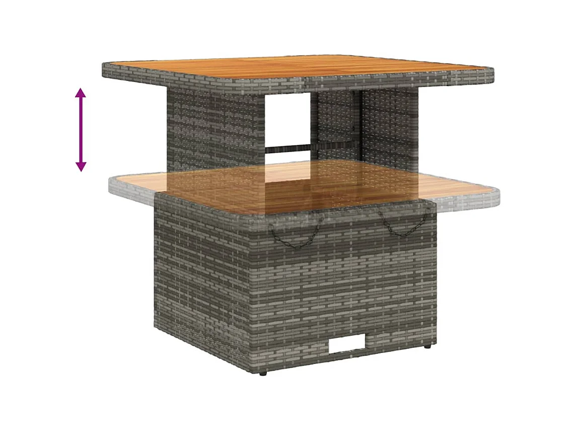 Wise  Ensemble à manger de jardin 3 pcs coussins gris résine tressée