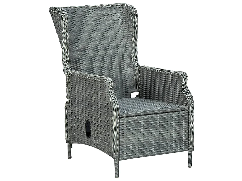Kalren  Ensemble à manger 9 pcs avec coussins résine tressée gris clair