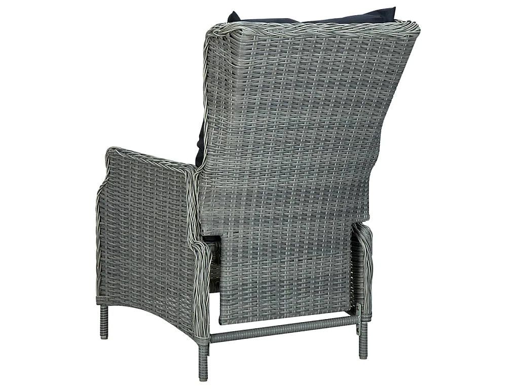 Kalren  Ensemble à manger 9 pcs avec coussins résine tressée gris clair