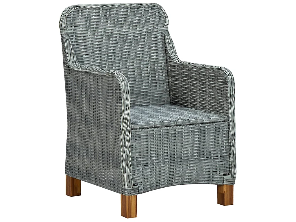 Kalren  Ensemble à manger 9 pcs avec coussins résine tressée gris clair