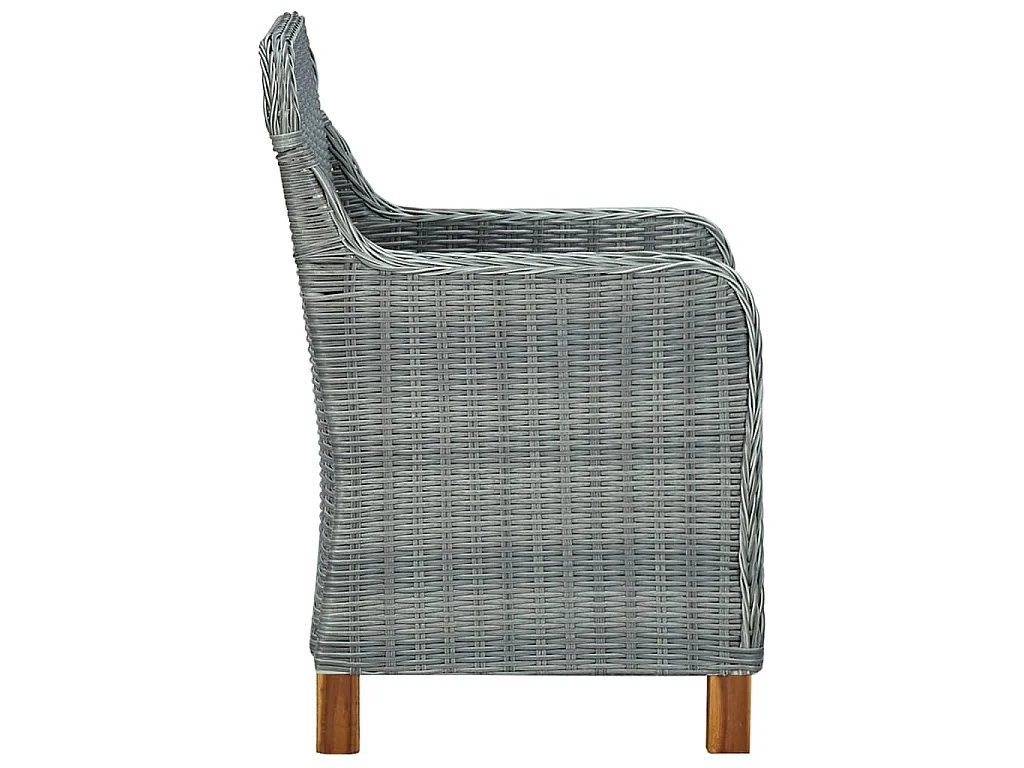 Kalren  Ensemble à manger 9 pcs avec coussins résine tressée gris clair