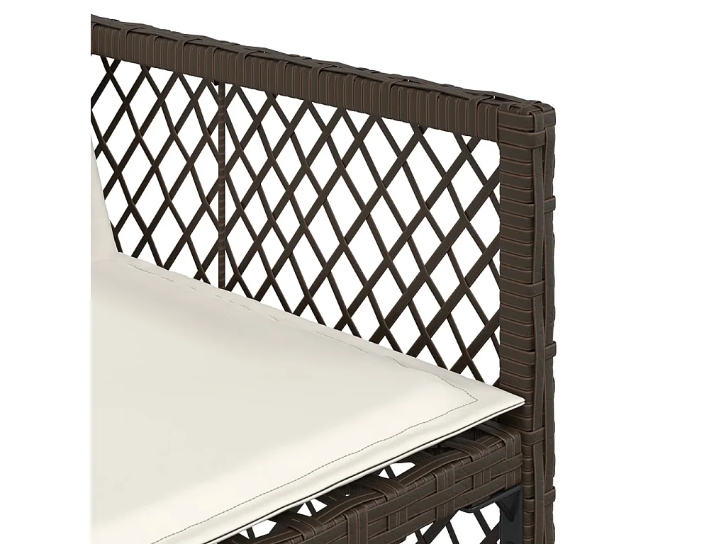 Connersville  Ensemble à manger de jardin avec coussins 13 pcs marron rotin