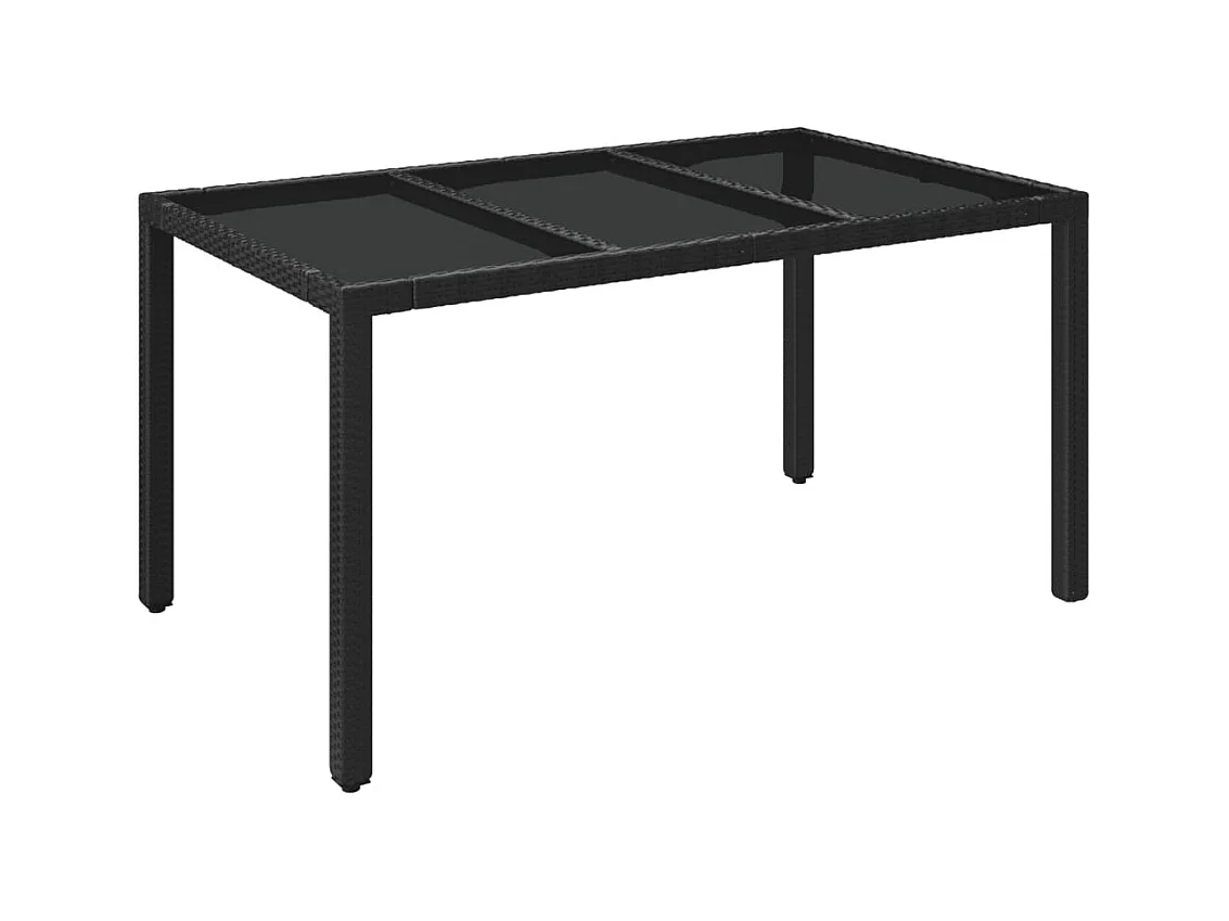 Vrikja  Ensemble à manger de jardin coussins 7pcs Noir Résine tressée