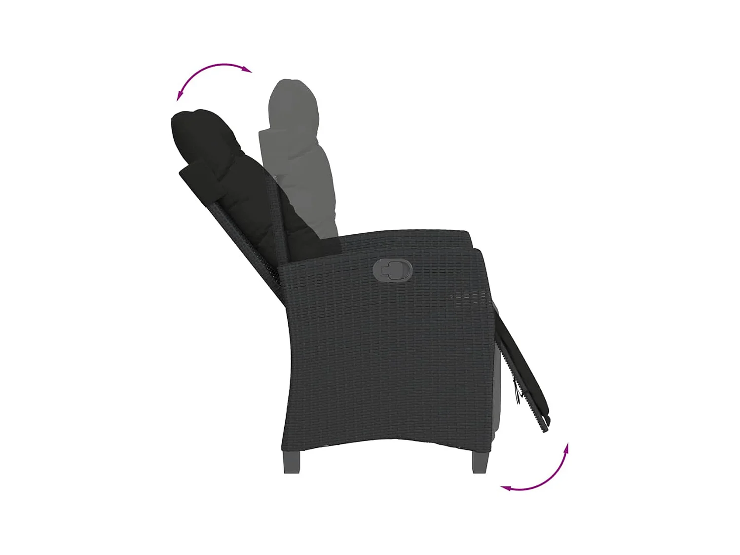 Vrikja  Ensemble à manger de jardin coussins 7pcs Noir Résine tressée