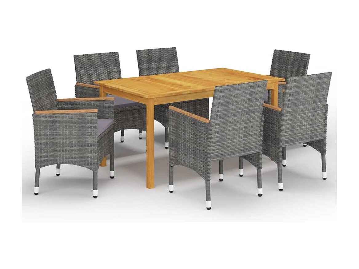 Fyndal  Ensemble à manger de jardin 7 pcs Gris