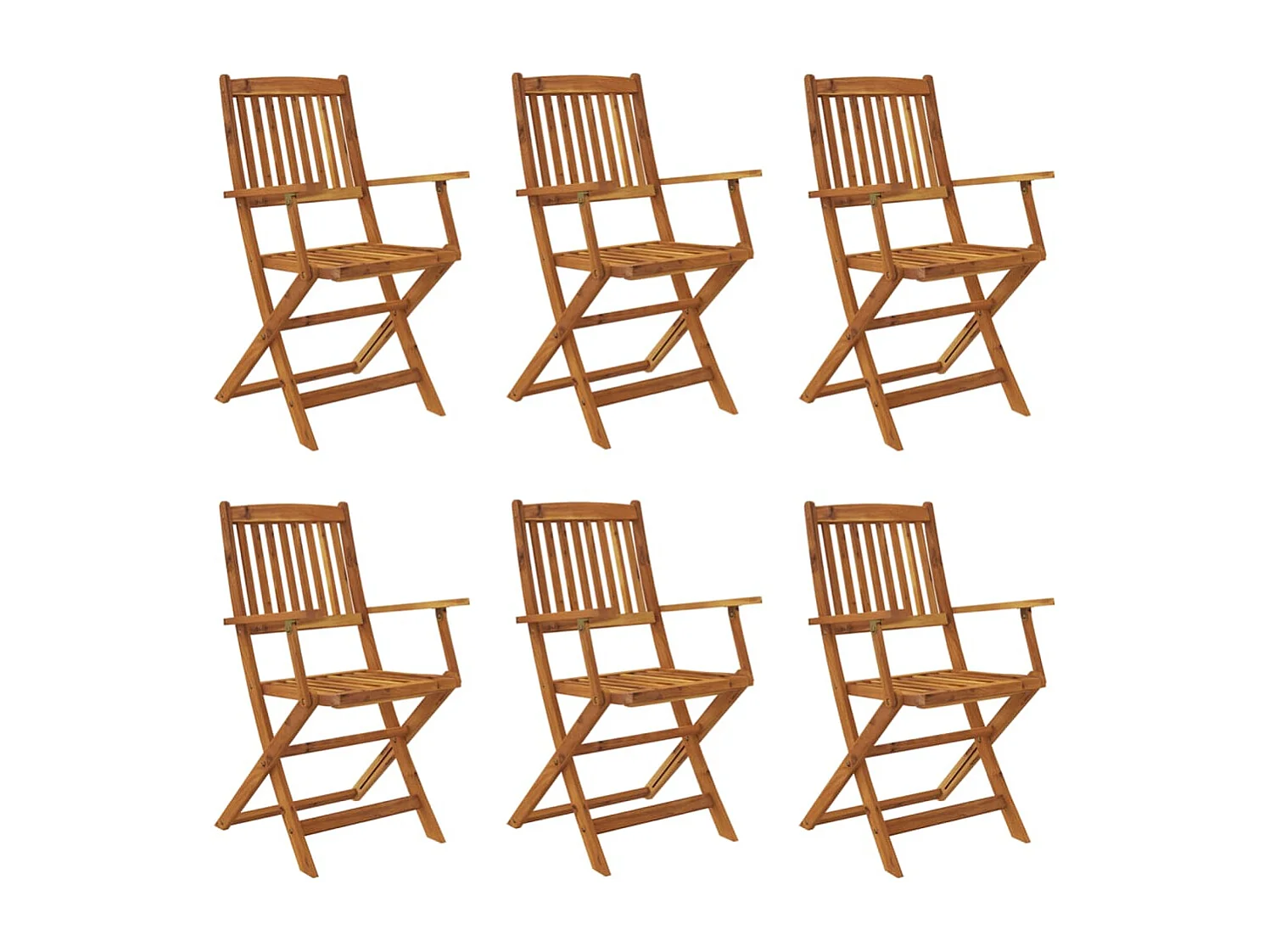 Andreas  Ensemble à manger d'extérieur pliable 7pcs Bois d'acacia solide