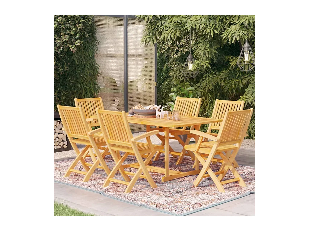 Villenave-d'Ornon  Ensemble à manger de jardin 7 pcs Bois de teck massif