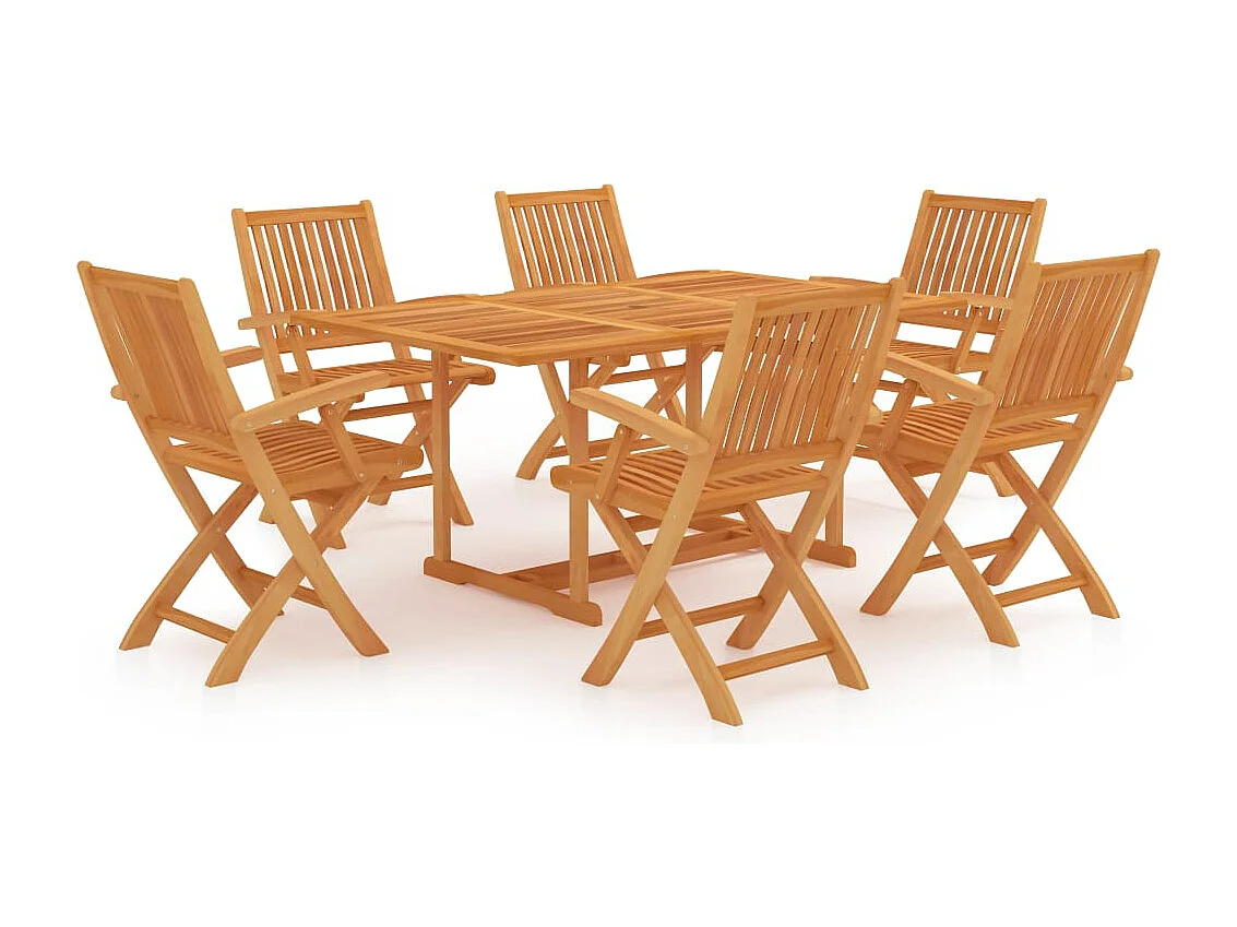 Villenave-d'Ornon  Ensemble à manger de jardin 7 pcs Bois de teck massif