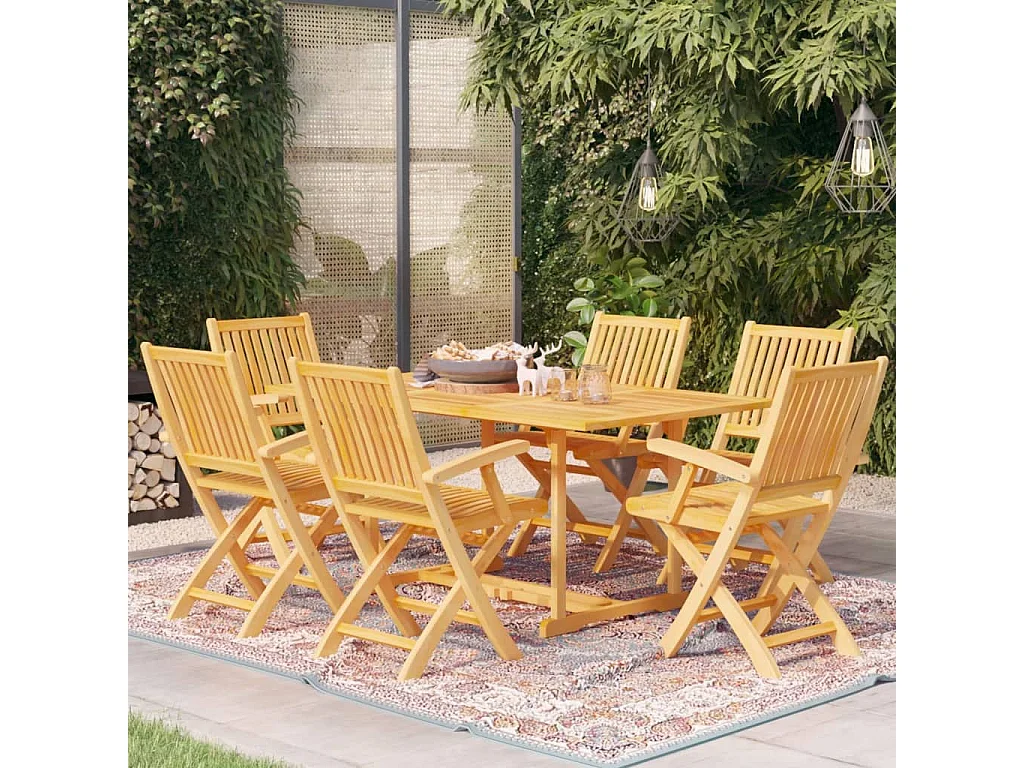 Villenave-d'Ornon  Ensemble à manger de jardin 7 pcs Bois de teck massif