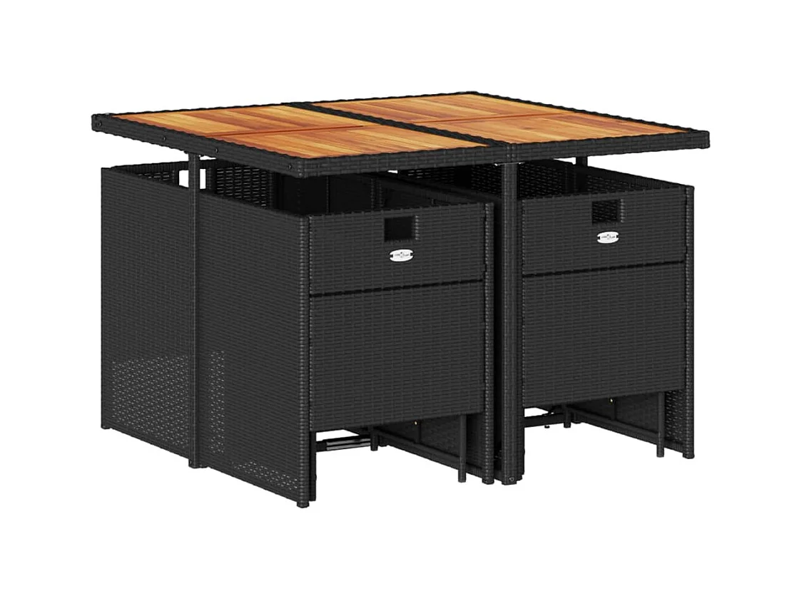 Bonno  9-delige Tuinset poly rattan zwart