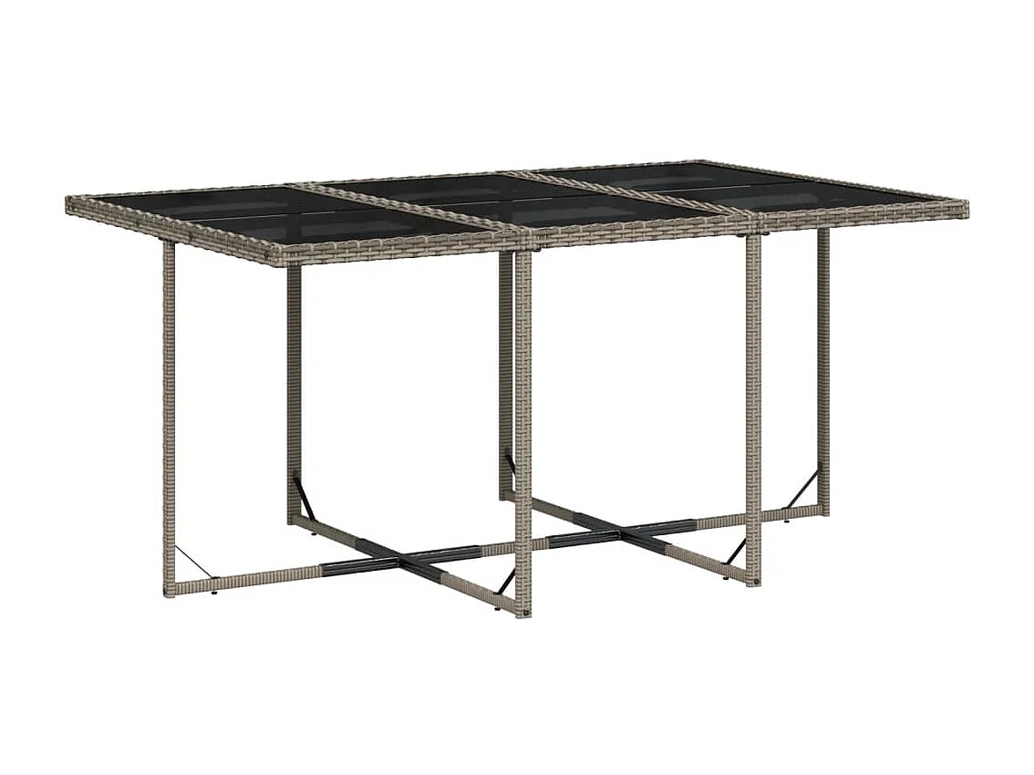 Bonno  Ensemble à manger de jardin 11pcs avec coussins gris poly rotin