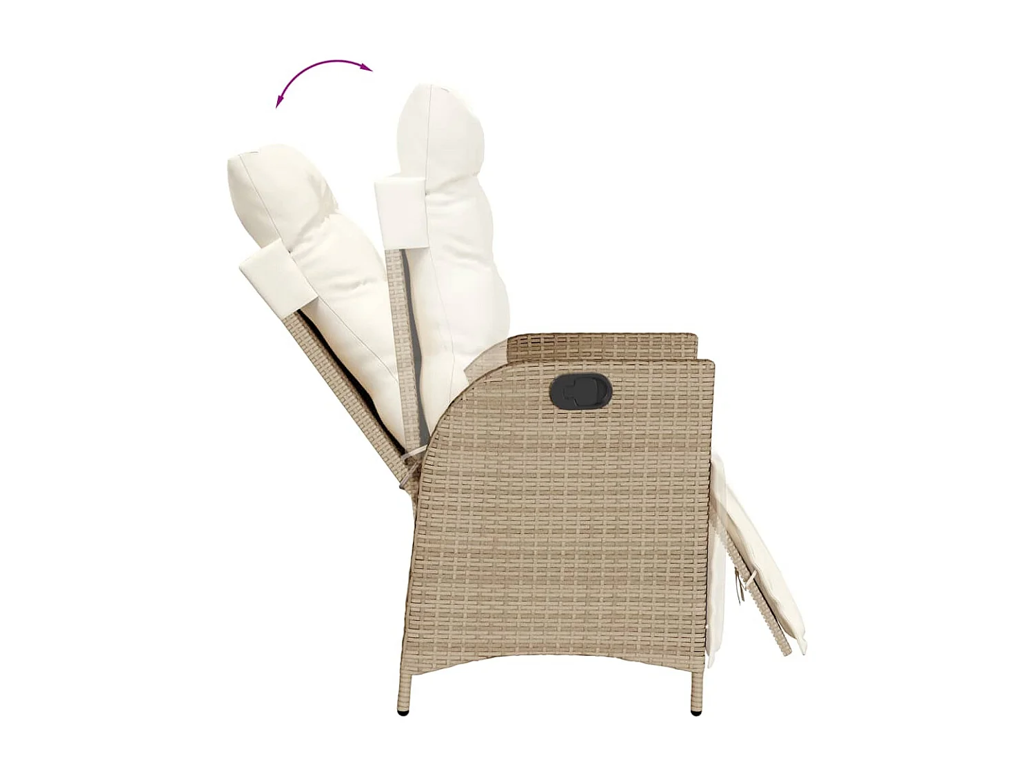 Cascade  Ensemble à manger de jardin et coussins 3 pcs Beige poly rotin