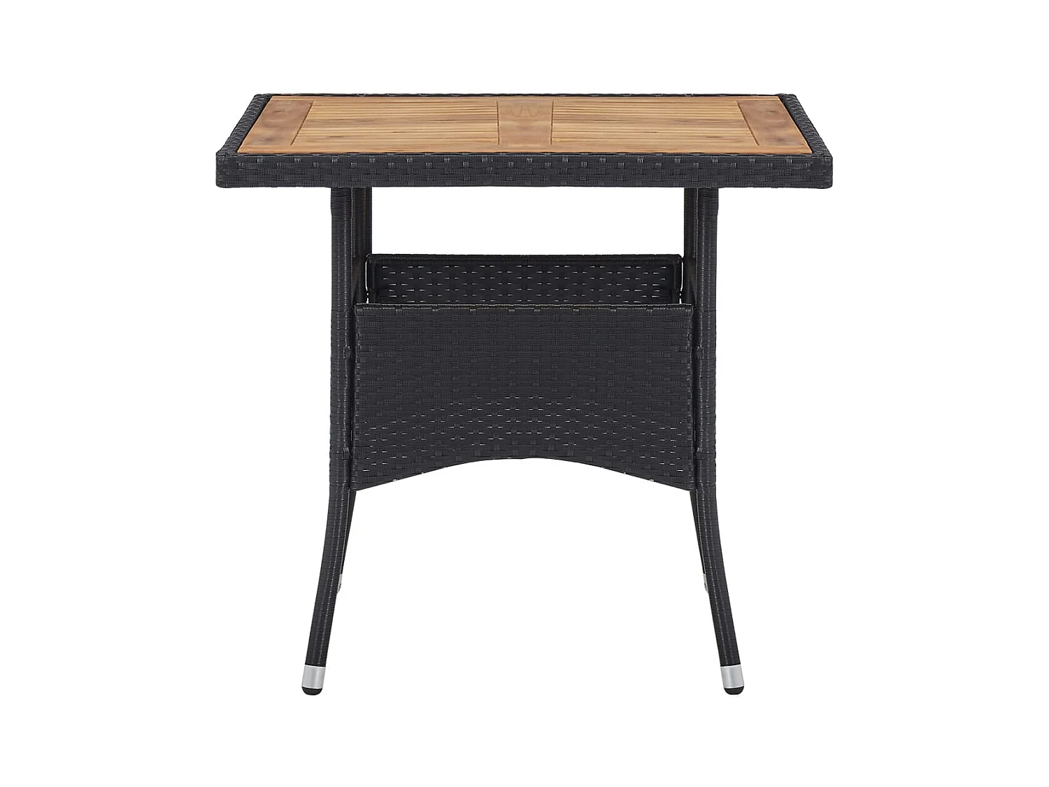 Tatum  Ensemble à manger de jardin 5 pcs Résine tressée et acacia Noir