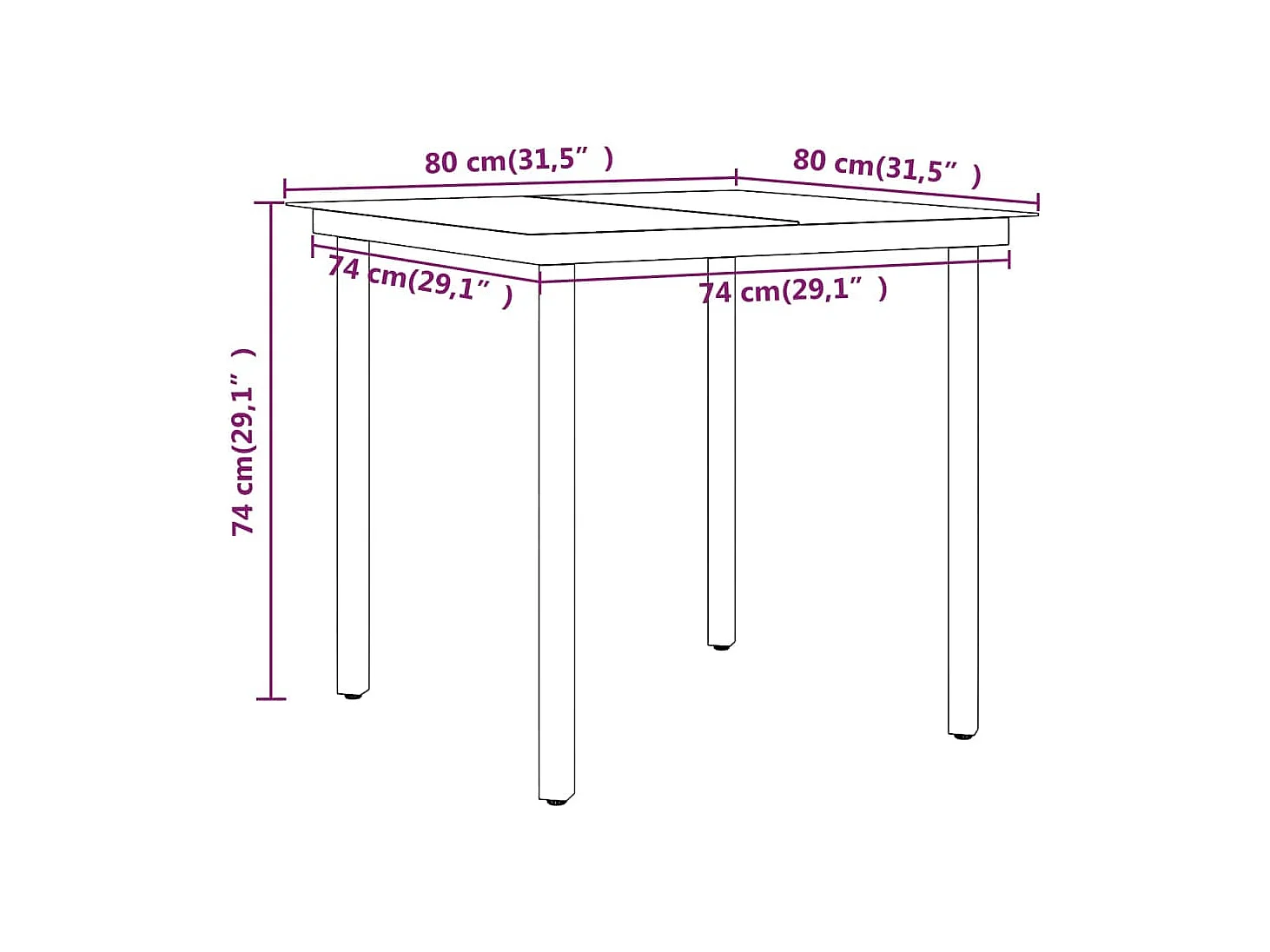 Cesarino  Ensemble à manger de jardin avec coussins 5 pcs Noir