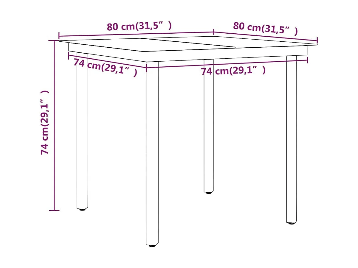 Cesarino  Ensemble à manger de jardin avec coussins 5 pcs Noir