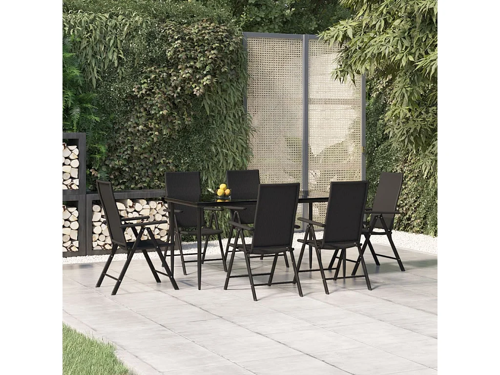 Jarlik  7-delige Tuinset poly rattan zwart