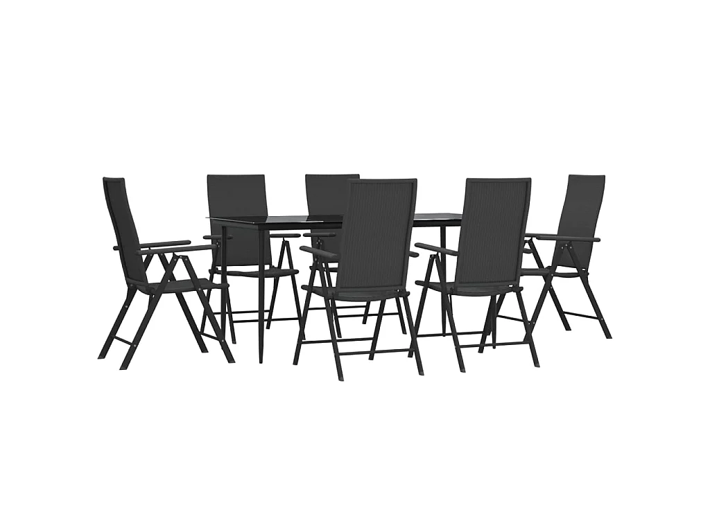 Jarlik  7-delige Tuinset poly rattan zwart