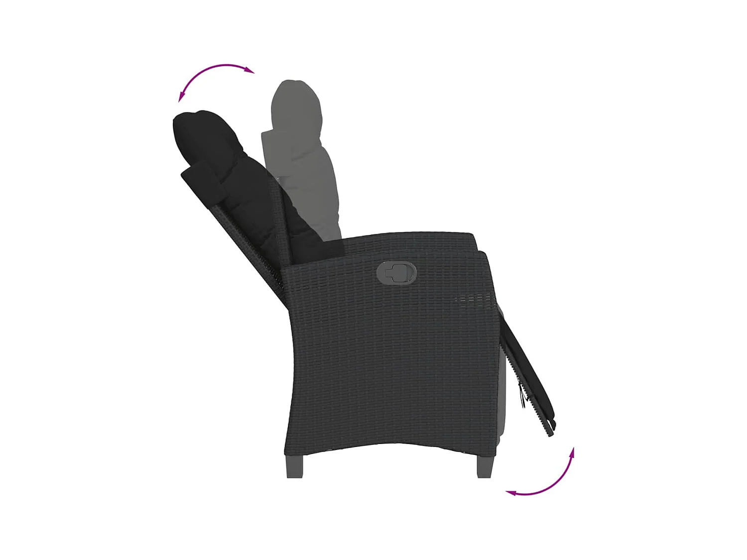 Jalnar  Ensemble à manger de jardin coussins 7pcs Noir Résine tressée