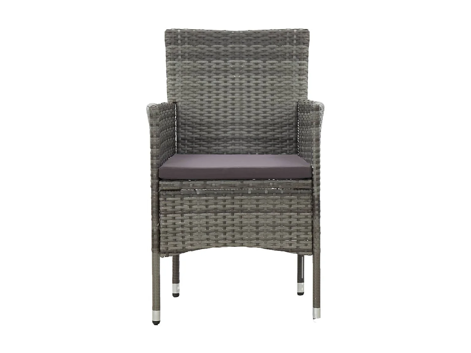 Deerlijk  Ensemble à manger de jardin 3 pcs Gris Résine tressée et verre