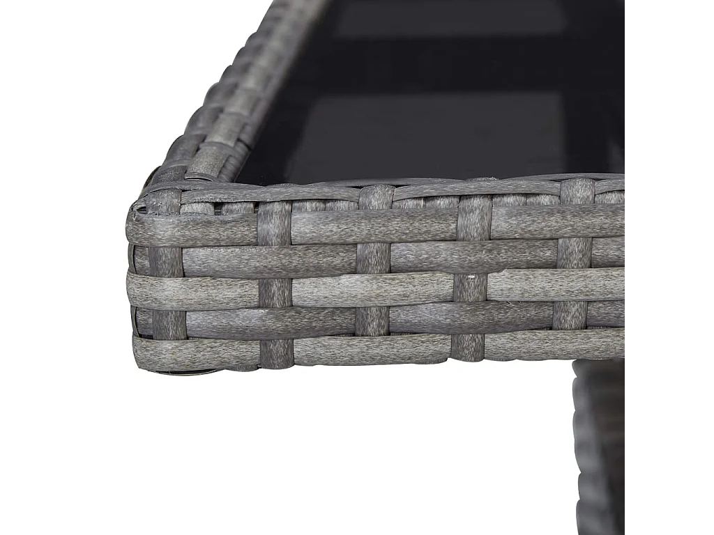 Deerlijk  3-delige Tuinset poly rattan en glas grijs