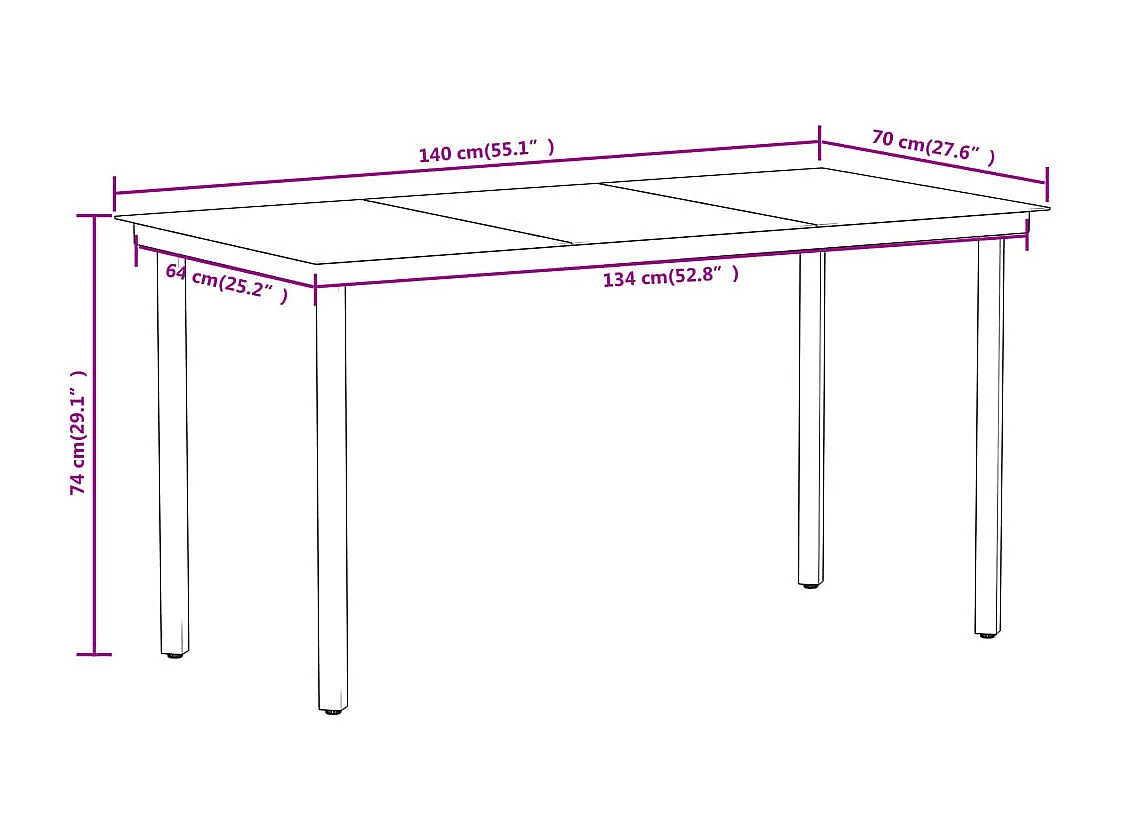Nivor  5-delige Tuinset zwart